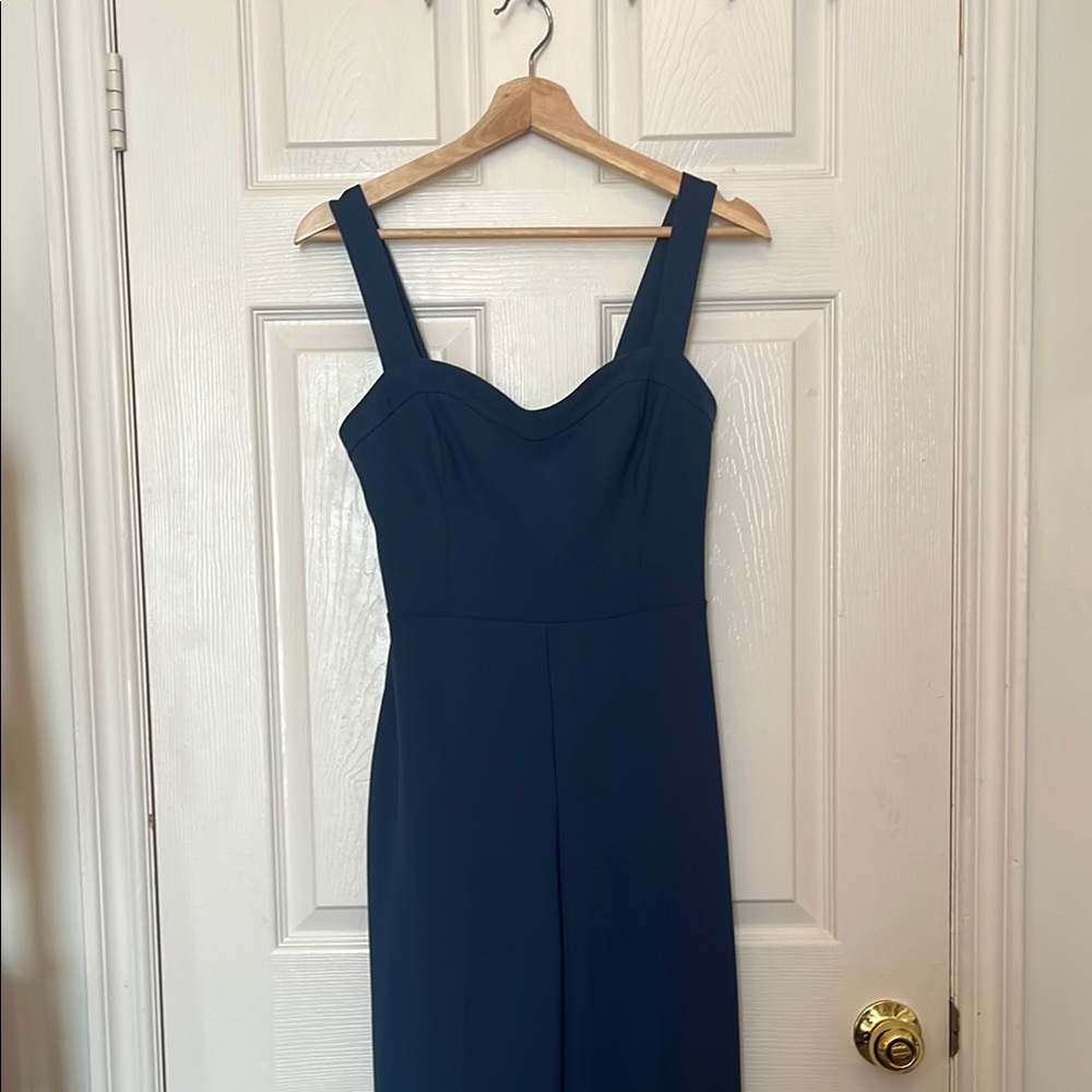 Elegant Blue Sleeveless Jumpsuit